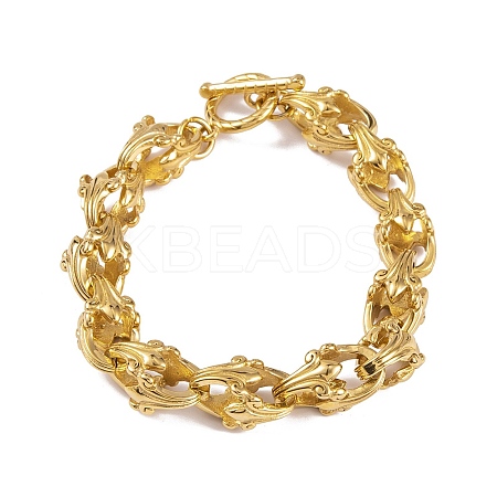 PVD Vacuum Plating 304 Stainless Steel Link Chain Bracelets for Women Men BJEW-L461-04G-1