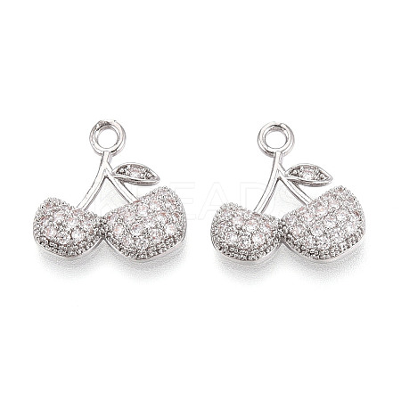 Brass Micro Pave Cubic Zirconia Pendants KK-T074-73P-1