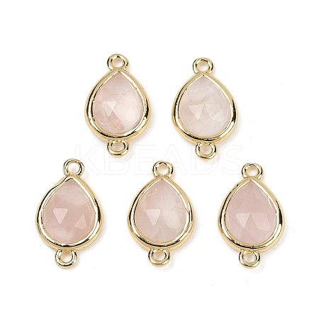 Natural Rose Quartz Faceted Connector Charms G-L514-048P-10-1