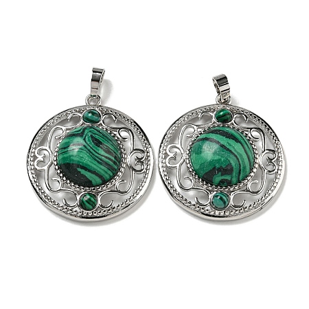 Synthetic Malachite Pendants G-Q158-03M-1