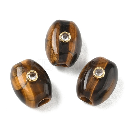 Natural Tiger Eye European Beads GG-CBA105B-02H-G-1