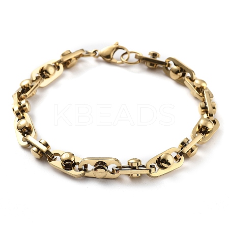 PVD Vacuum Plating 201 Stainless Steel Link Chain Bracelet BJEW-Z023-11G-1