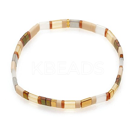 Bohemian Glass Seed Beaded Stretch Bracelets JM4508-25-1