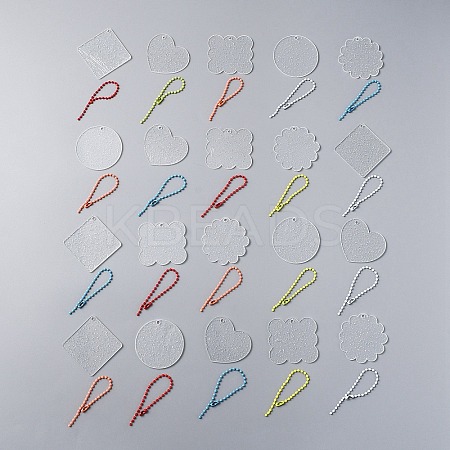 40Pcs 10 Style Acrylic Transparent Blank Pendants with Glitter DIY-CJC0002-013-1