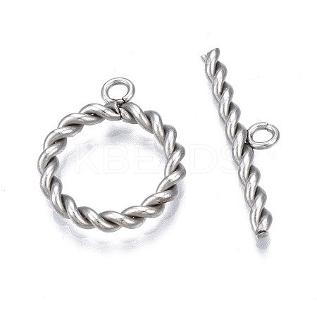 Non-Tarnish 201 Stainless Steel Toggle Clasps STAS-N087-34P-1