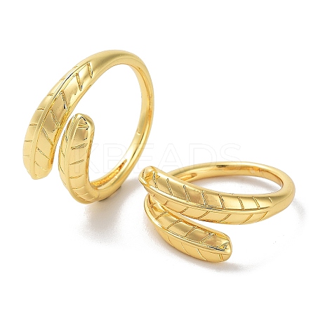Brass Open Cuff Rings for Women RJEW-E292-21G-1