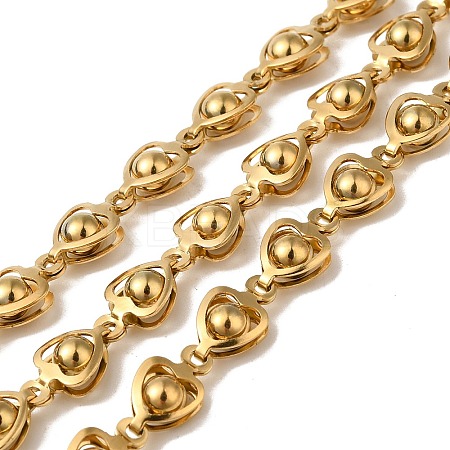 Ion Plating(IP) 304 Stainless Steel Heart Link Chains CHS-Q006-02G-1