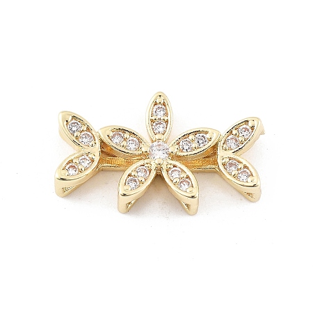 Brass Micro Pave Cubic Zirconia Spacer Beads KK-K371-47B-G-1