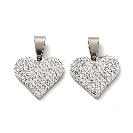 201 Stainless Steel Clay Pendants STAS-R166-02C-P-1
