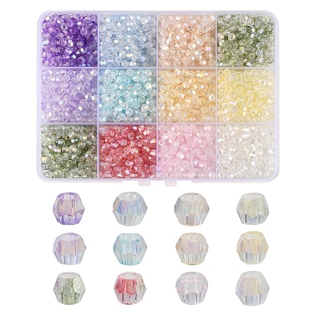 2400pcs 12 Colors Transparent Spray Painted Glass Beads EGLA-YW0005-29-1