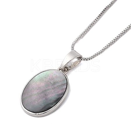 Rack Plating Natural Paua Shell Pendants Necklace NJEW-B104-01H-02P-1