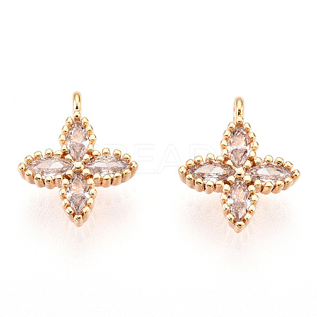 Brass Cubic Zirconia Pendants KK-S336-08G-1