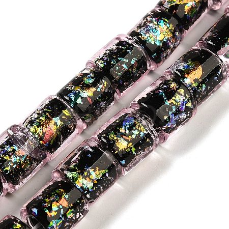 Handmade Dichroic Foil Glass Beads Strands DICH-U001-09H-1