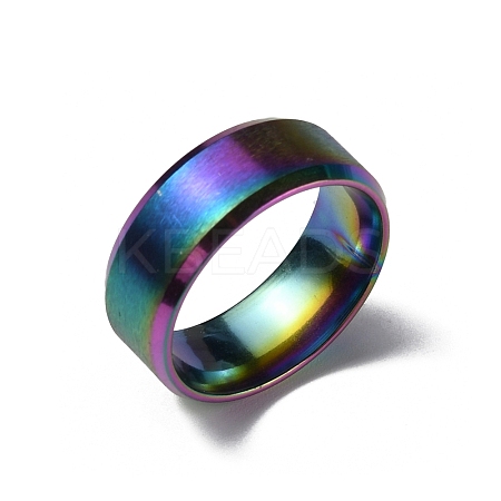 201 Stainless Steel Wide Band Finger Rings for Women Men RJEW-WH0009-13E-M-1