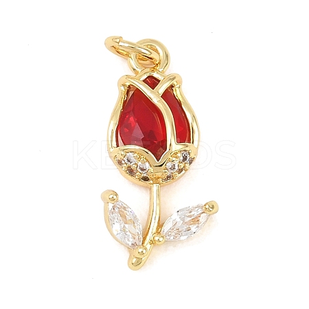 Brass Micro Pave Clear Cubic Zirconia Pendants X-KK-F931-13G-03-1