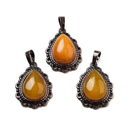 Natural White Jade Teardrop Pendants G-K363-01R-24-1