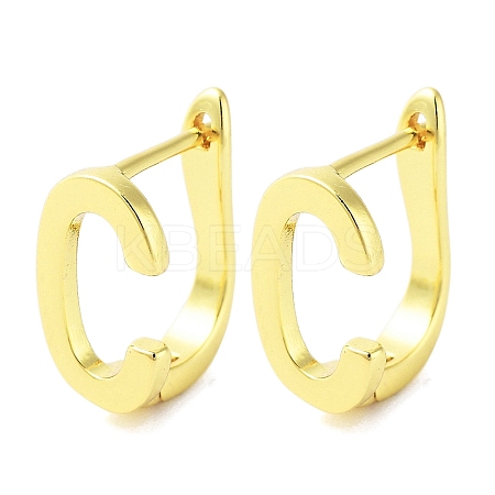 Brass Letter Stud Earrings for Women EJEW-A038-01C-G-1