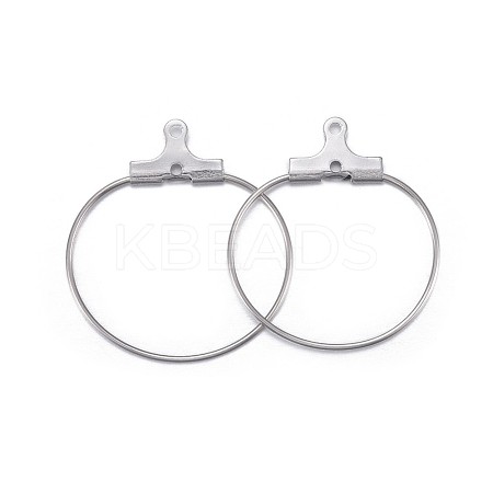 316 Surgical Stainless Steel Hoop Earring Findings STAS-P238-09P-01-1