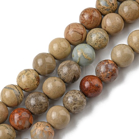Natural Aqua Terra Jasper Beads Strands G-E444-14B-6mm-1