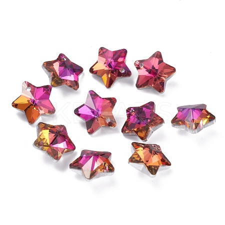 Electroplate Glass Charms GLAA-H104-A01-1