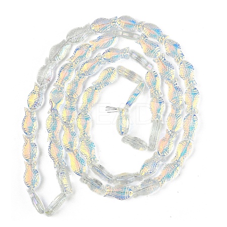 1 Strand Transparency Electroplate Glass Beads Strands GLAA-YW0004-90A-1
