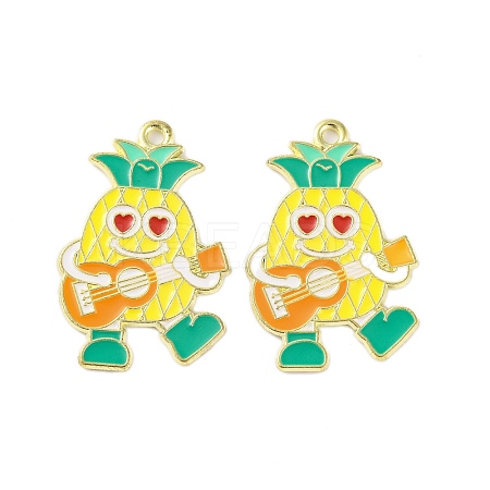 Golden Plated Alloy Enamel Pendants ENAM-Z017-10G-02-1