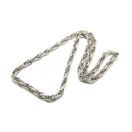 Fashionable 304 Stainless Steel Rope Chain Necklaces for Men STAS-A028-N048P-L-1