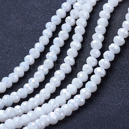 Electroplate Glass Beads Strands X-EGLA-A034-P6mm-B18-1