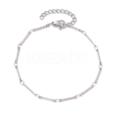 Brass Bar Link Chain Bracelets for Women Men BJEW-JB10274-02-1