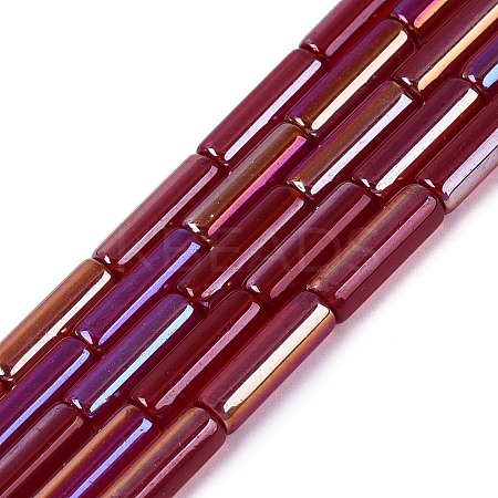 Electroplate Transparent Glass Beads Strands X-EGLA-Q132-02A-C01-1