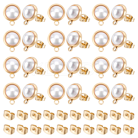 Brass Stud Earring Findings KK-UN0006-07-1