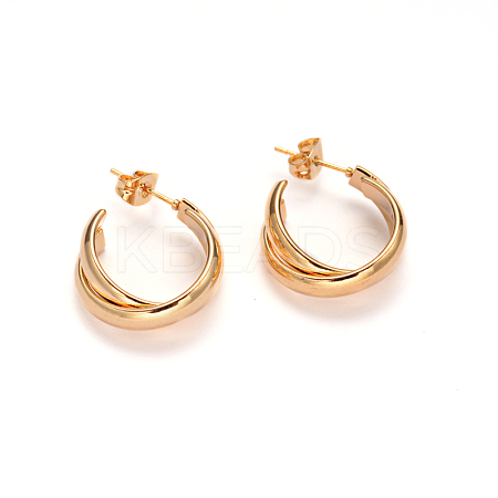 304 Stainless Steel Stud Earrings X-EJEW-O066-03G-1