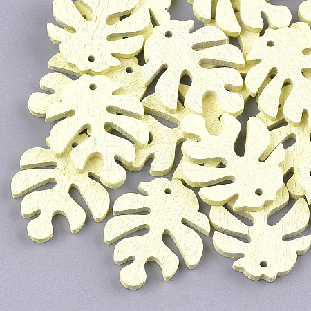 Painted Poplar Wood Pendants LS-X-WOOD-S045-067A-1