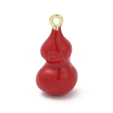 Gourd Brass Enamel Pendants KK-G526-20G-02-1