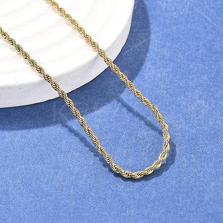 Ion Plating(IP) 304 Stainless Steel Rope Chain Necklaces NJEW-F226-03G-02-1