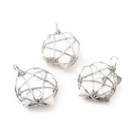 Natural Howlite Pendants G-D458-07P-01-RS-1