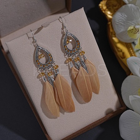Alloy Rhinestone Teardrop Dangle Earrings FS-WGBDF6F-03-1