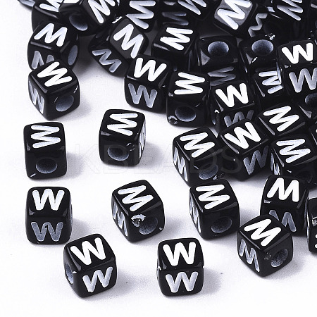 Opaque Acrylic Beads LS-SACR-N002-01W-1