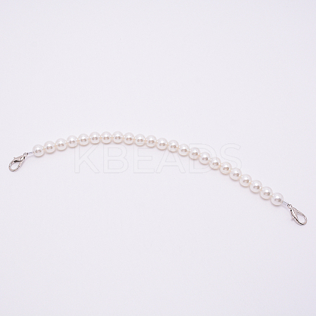 White Acrylic Round Beads Bag Handles FIND-TAC0006-24G-01-1
