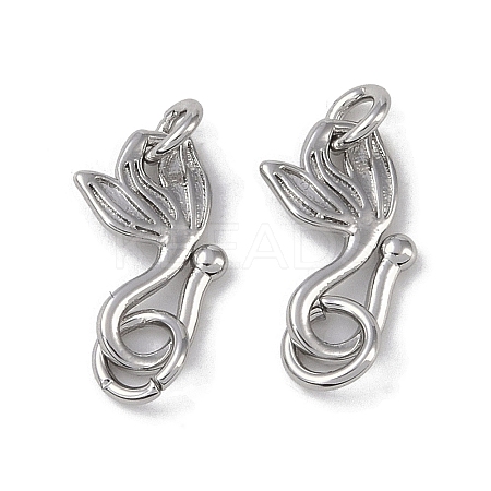 Brass Hook and S-Hook Clasps KK-G497-25P-1