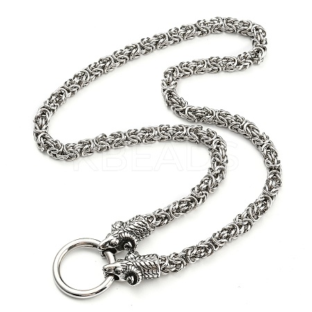 304 Stainless Steel Byzantine Chain Necklaces NJEW-D046-04AS-1