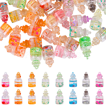 50Pcs Transparent Glass Bottle Pendants JX873A-1