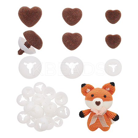 36 Sets 3 Styles Heart Flocky & Plastic Safety Craft Noses FIND-GO0002-16A-1