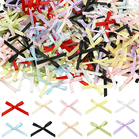 300Pcs 10 Colors Polyester Bowknot Ornament Accessories DIY-SP0004-88-1
