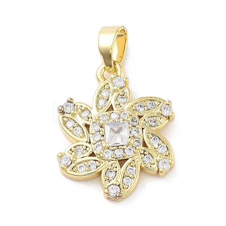 Brass Micro Pave Cubic Zirconia Pendants KK-F877-23G-1
