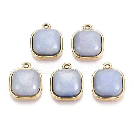 Natural Grey Labradorite Square Pendants STAS-N109-211B-G-1