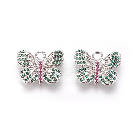Brass Micro Pave Cubic Zirconia Pendants ZIRC-L075-16A-P-1