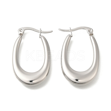 304 Stainless Steel Oval Hoop Earrings for Women EJEW-S227-69P-1