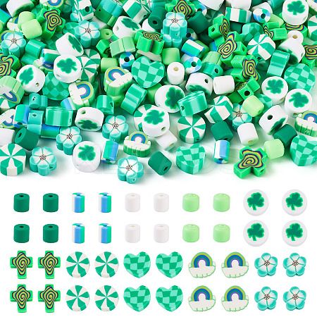 200Pcs 10 Styles Handmade Polymer Clay Beads CLAY-TA0001-66-1