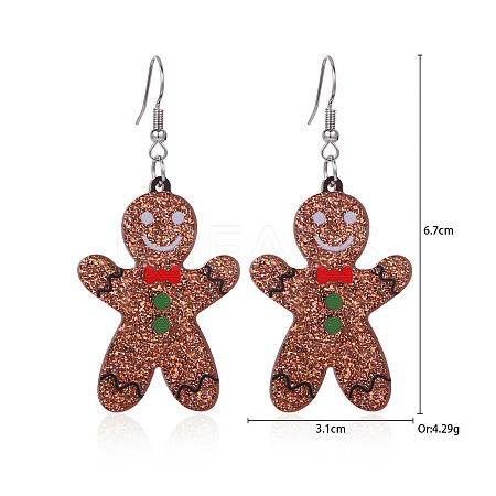Christmas Alloy Rhinestone Dangle Earrings FS-WGC5D36-15-1